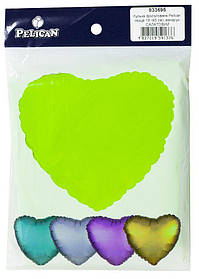 Кулька фольгована PELICAN серце 18" (45см) макарун Салатний (5шт) KNZ