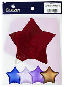 Кулька фольгована PELICAN зірка 10' (25см) Червона (5шт) KNZ