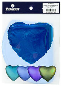 Кулька фольгована PELICAN серце 10' (25см) Блакитний (5шт) KNZ