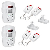 Набор 2шт Сенсорная сигнализация для дома с датчиком движения и пультами / Охранная сигнализация в квартиру