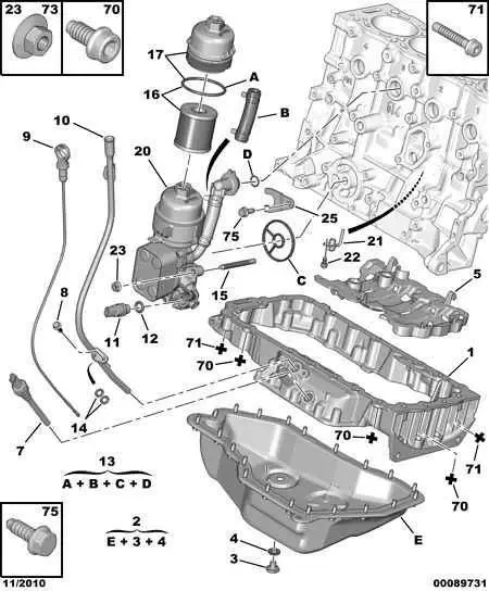 Масляний фільтр на Fiat Qubo, Peugeot Bipper, Citroen Nemo (2008-...) 1.4, 9467521180, 1109CK