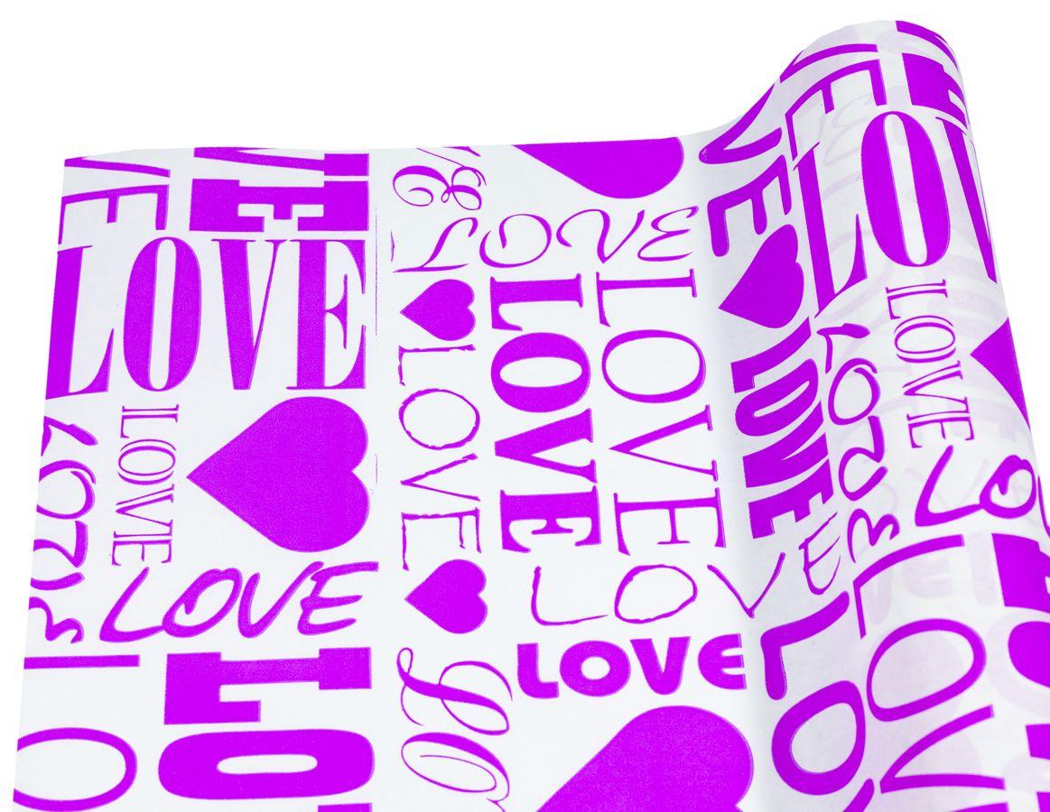 Папір для упаковки Подарунків "LOVE" малиновий шрифт на білому. Пт 800.2 KNZ