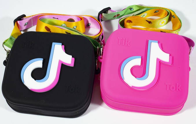 Сумочка силіконова "Tik Tok" з довгою ручкою 12*12см KNZ, фото 1