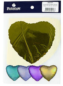 Кулька фольгована PELICAN серце 10' (25см) Золото (5шт) 833701 KNZ