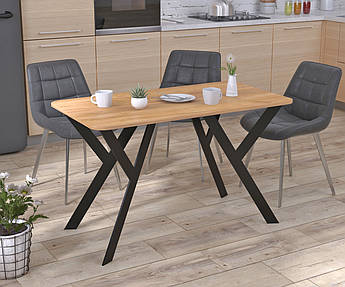 Стіл обідній Ішла 120-65 Loft Design Дуб Крафт золотий Заокруглені кути