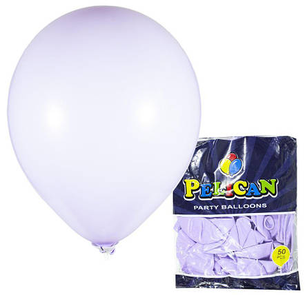 Кульки повітряні Pelican 12' (30 см) макарун фіолетовий 50 шт/уп 1250-937 KNZ, фото 1