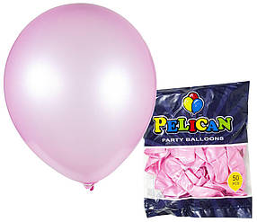 Кульки повітряні Pelican 12' (30 см) перламутр рожевий світлий 50шт/уп 1250-736 KNZ