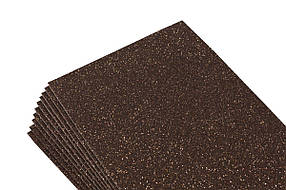 Фоаміран 1,8мм коричневий з глітером -10листів-самоклейка, 8680 KNZ