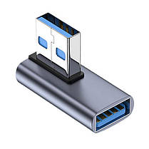 Перехідник Г-подібний OTG USB 3.0 Male — USB 3.0 Female 10 Гбіт/с, метал, фото 3