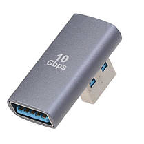 Перехідник Г-подібний OTG USB 3.0 Male — USB 3.0 Female 10 Гбіт/с, метал, фото 4