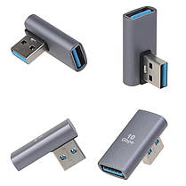 Перехідник Г-подібний OTG USB 3.0 Male — USB 3.0 Female 10 Гбіт/с, метал, фото 6