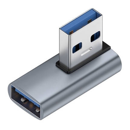 Перехідник Г-подібний OTG USB 3.0 Male — USB 3.0 Female 10 Гбіт/с, метал, фото 1