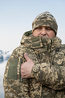 Бушлат куртка зимова вітровологозахисна піксель omni-hit