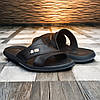 Чоловічі шкіряні шльопанці великого розміру чорні, батали капці велетні для чоловіків на літо, розмір 46 47 48, фото 5