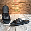 Чоловічі шкіряні шльопанці великого розміру чорні, батали капці велетні для чоловіків на літо, розмір 46 47 48, фото 7