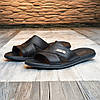 Чоловічі шкіряні шльопанці великого розміру чорні, батали капці велетні для чоловіків на літо, розмір 46 47 48, фото 2