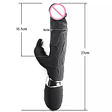 Вібратор-кролик, Вібратор із відростком для кліторальної стимуляції, стимулятор клітора та точки G, Інтимні ігри, фото 6