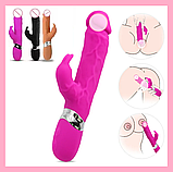 Вібратор-кролик, Вібратор із відростком для кліторальної стимуляції, стимулятор клітора та точки G, Інтимні ігри, фото 2