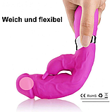 Вібратор-кролик, Вібратор із відростком для кліторальної стимуляції, стимулятор клітора та точки G, Інтимні ігри, фото 4
