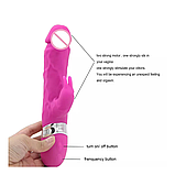 Вібратор-кролик, Вібратор із відростком для кліторальної стимуляції, стимулятор клітора та точки G, Інтимні ігри, фото 7