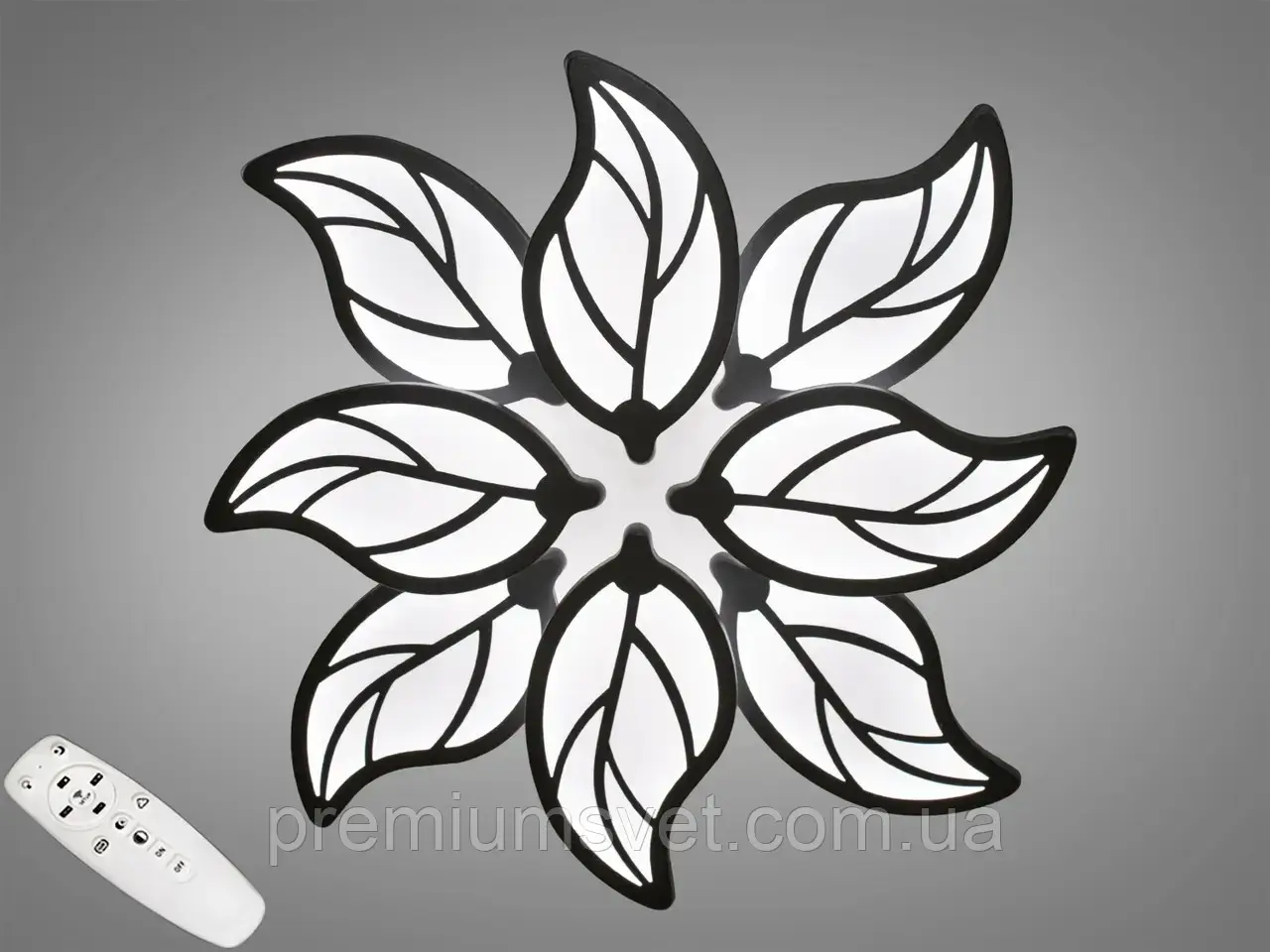 Люстра світлодіодна стельова 8028/4+4 BK LED 3color dimmer