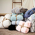 Набір Плед дитячий Плетинка 100х100 см для в'язання руками з плюшевої пряжі з петельками Alize Puffy, фото 7