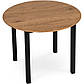 Круглий стіл на кухню Teo 100 см дуб золотий на чорних металевих ніжках у стилі лофт, фото 8