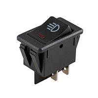 Перемикач протитуманок з підсвіткою 12V квадратний RED 22*38*20 мм 35A