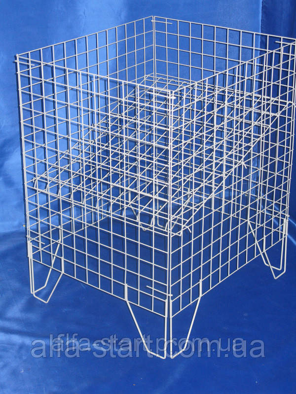 Металевий кошик контейнер із регульованим дном для торгівлі СІРИЙ