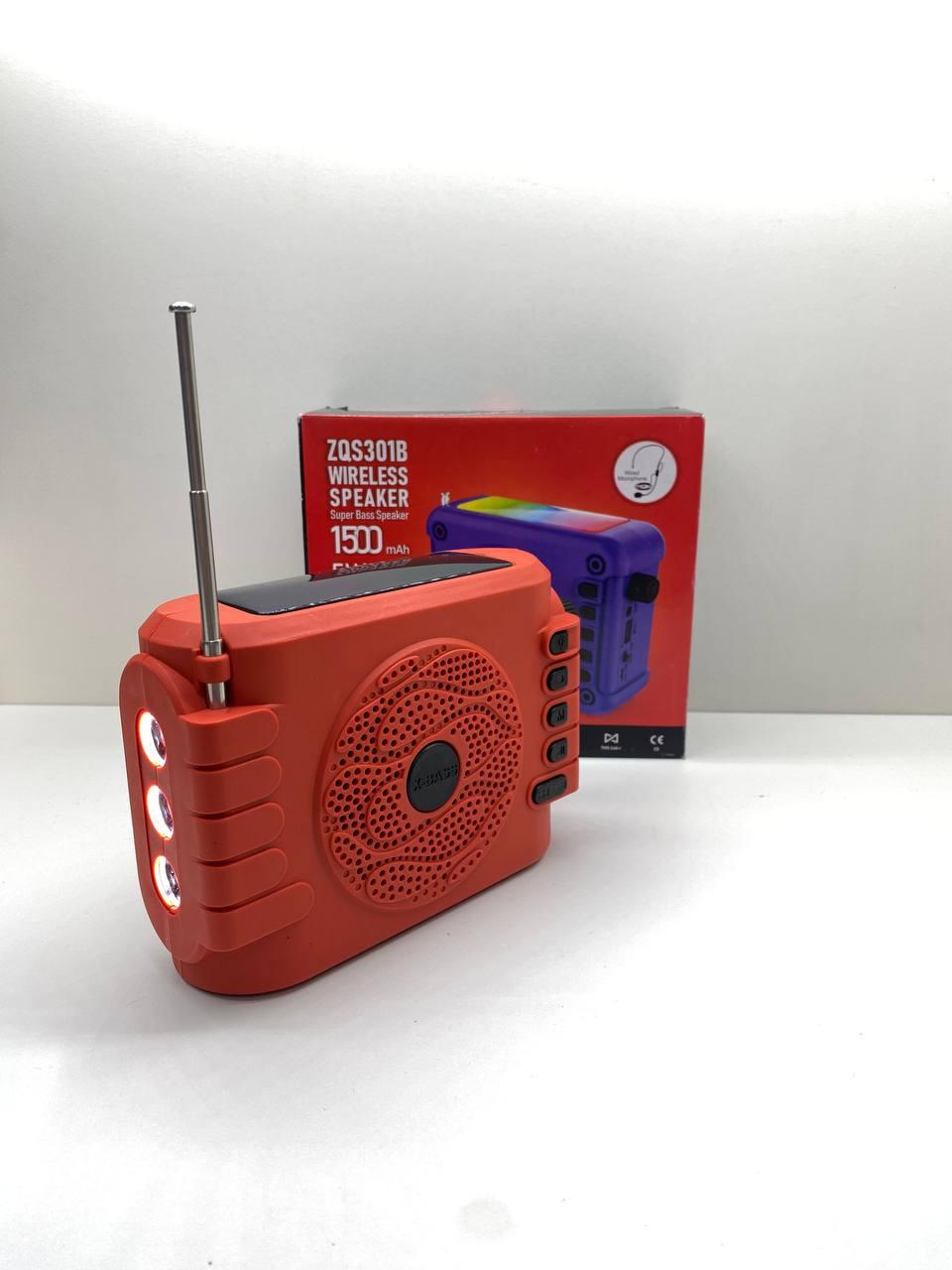 Колонка ZQS-302B + радіо LED Bluetooth (Червоний)