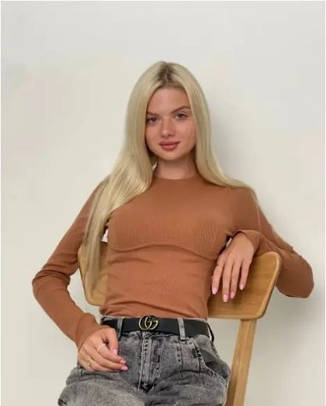 Лонгслів молодіжний оздоблена швом під грудьми, кольори в асортименті розмір 38-46, фото 3