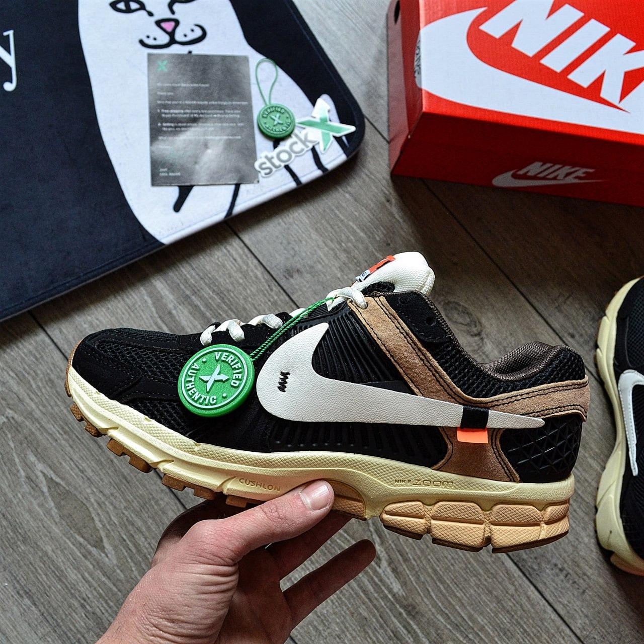 Чоловічі кросівки Nike Zoom Vomero 5 Off-White Black (Чорні) Взуття Найк Зум Вомеро 5 замша сітка шкіра текстиль демісезон