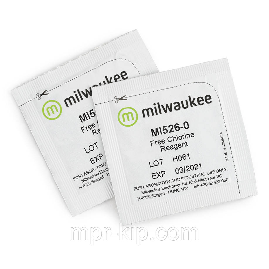 Порошковий реагент Milwaukee MI526-25 для визначення вільного хлору для фотометру MW10, 25 тестів, Угорщина, фото 1