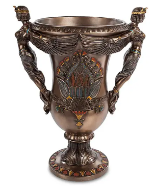 Ваза декоративна для ікебани "Єгипетські богині" з полістоуну від італійського бренду Veronese 32 см, фото 1