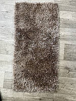 50x100 см Килим приліжковий Atlantis високоворсний на підлогу в будь-яку кімнату, темно-бежевого кольору