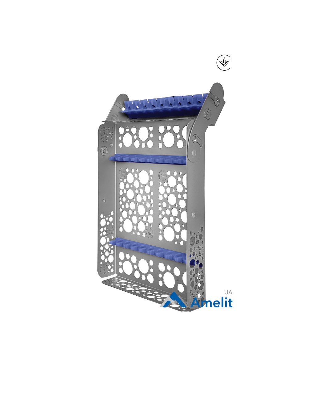 Касета для стерилізації 10 інструментів, колір блакитний (SIM-80/c/10), (Meddins), 1 шт., фото 1