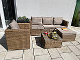 Плетений комплект меблів із ротанга BORNEO диван, крісло, пуф + столик!, фото 9