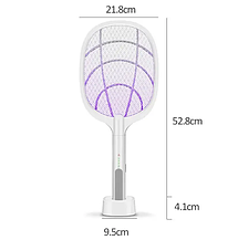 Електрична ракетка-мухобойка з УФ-світлом та підставкою, Multifunction Electric mosquito Swat, фото 5
