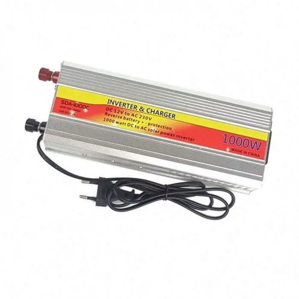 Інвертор 12V на 220 V SAA-1000C із зарядкою 10 A + USB