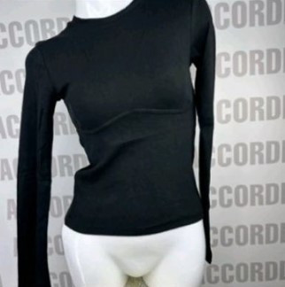 Чорний лонгслів, кофта оздоблена швом під грудьми, кольори в асортименті розмір 38-46