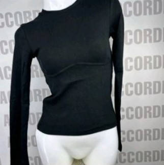 Чорний лонгслів, кофта оздоблена швом під грудьми, кольори в асортименті розмір 38-46, фото 1