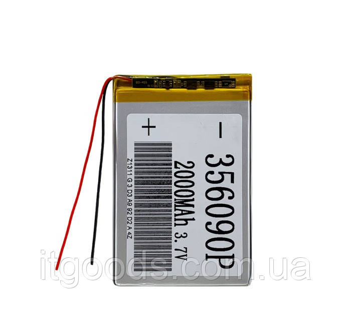 Універсальний акумулятор 3.7V 2000mAh (3.5*60*91mm) 2-pin для планшетів / телефонів / камер / електронних книг