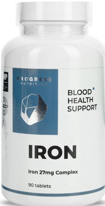 Залізо Progress Nutrition Iron 27 mg 90 tab