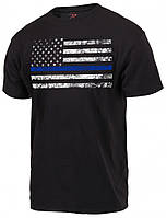 Чоловіча футболка з прапором США Rothco Thin Blue Line T-Shirt Black