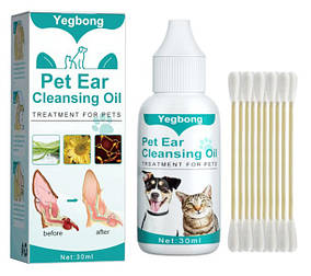 Олія для догляду за вухами, для собак і кішок, Pet Ear Cleansing Oil, 30 мл.