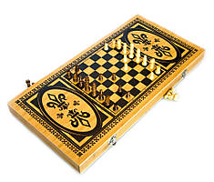 Шахи, нарди бамбук, набір 2 в 1.