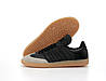 Чоловічі кросівки Adidas Samba OG Black (Чорні з сірим) Взуття Адідас Самба ОГ шкіра замш демісезон, фото 3