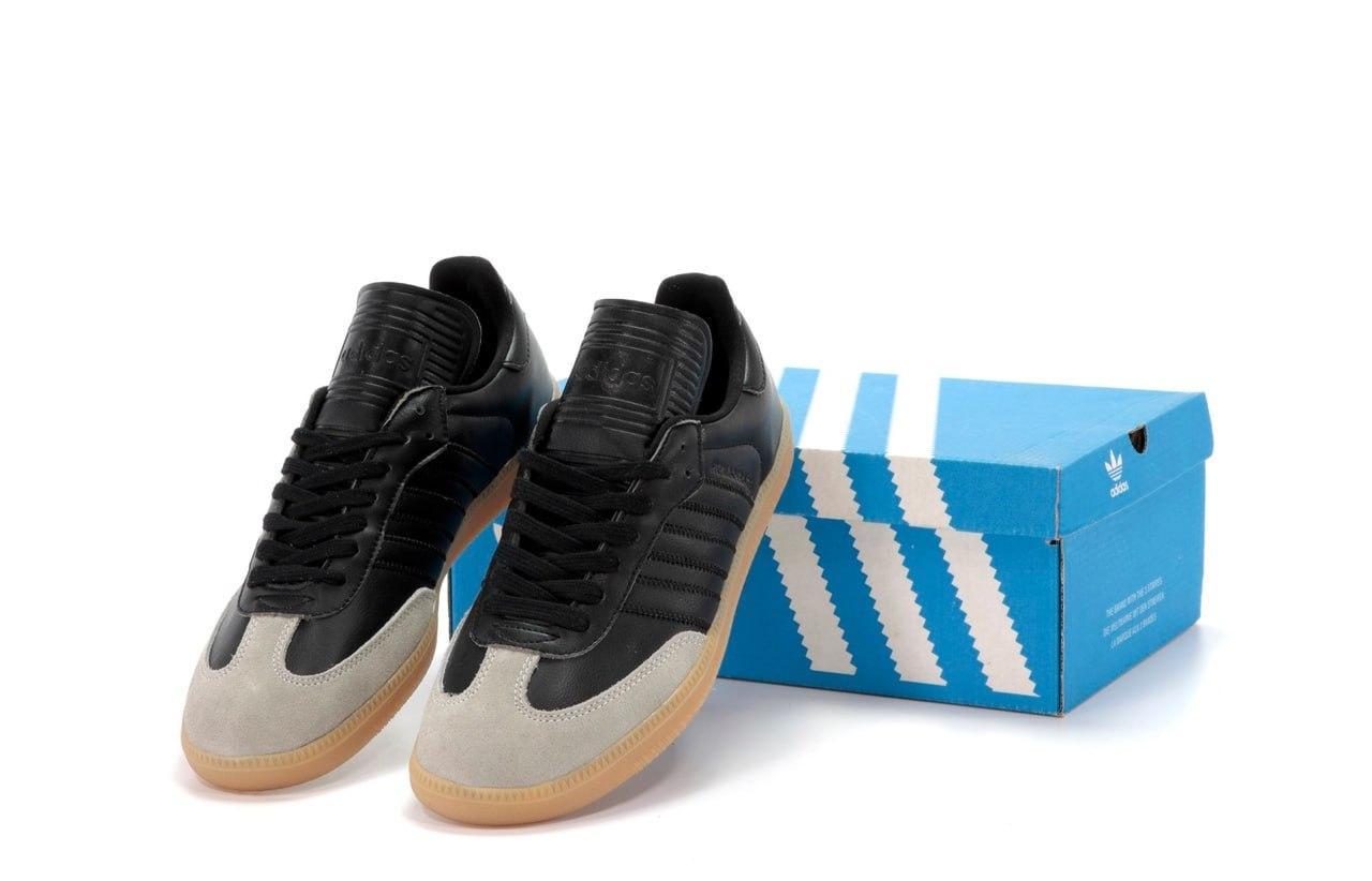Чоловічі кросівки Adidas Samba OG Black (Чорні з сірим) Взуття Адідас Самба ОГ шкіра замш демісезон, фото 1