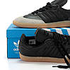 Чоловічі кросівки Adidas Samba OG Black (Чорні з сірим) Взуття Адідас Самба ОГ шкіра замш демісезон, фото 7