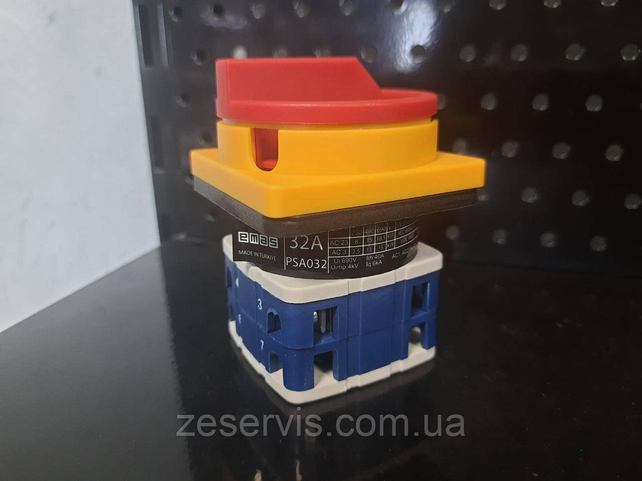 Кулачковий перемикач PSA032AK341E аварійний ON-OFF (0-1) 32А, EMAS, фото 1